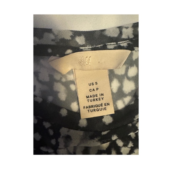 H&M MESH POLK DOT RUFFLE LONG SLEEVE SHIRT - Picture 3 of 3